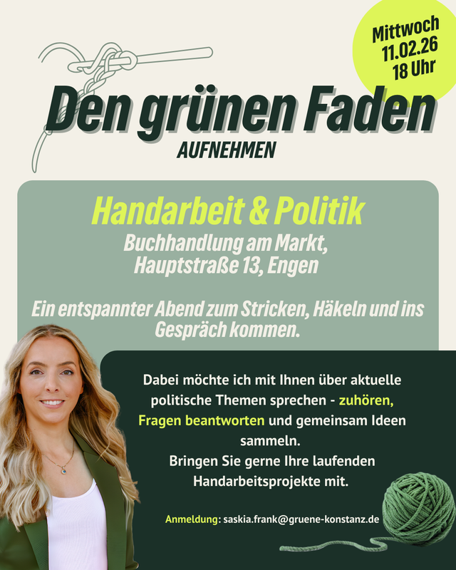 Den Grünen Faden aufnehmen - Handarbeit & Politik
